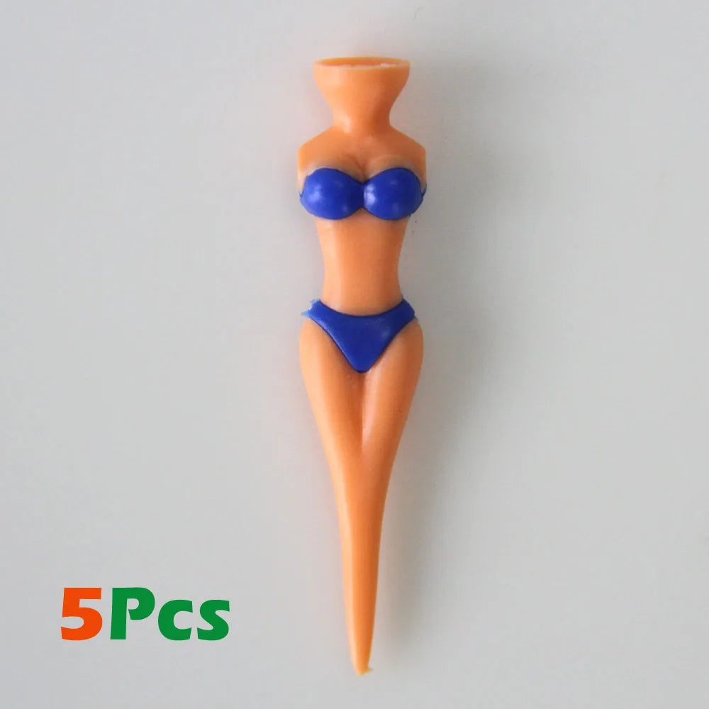 5Pc Funny Golf Tees Lady Bikini Girl Golf Tees,78 Mm Plastic Pin-Up Golf Tees,Home Golf Tees for Golf Training, Golf Accessories