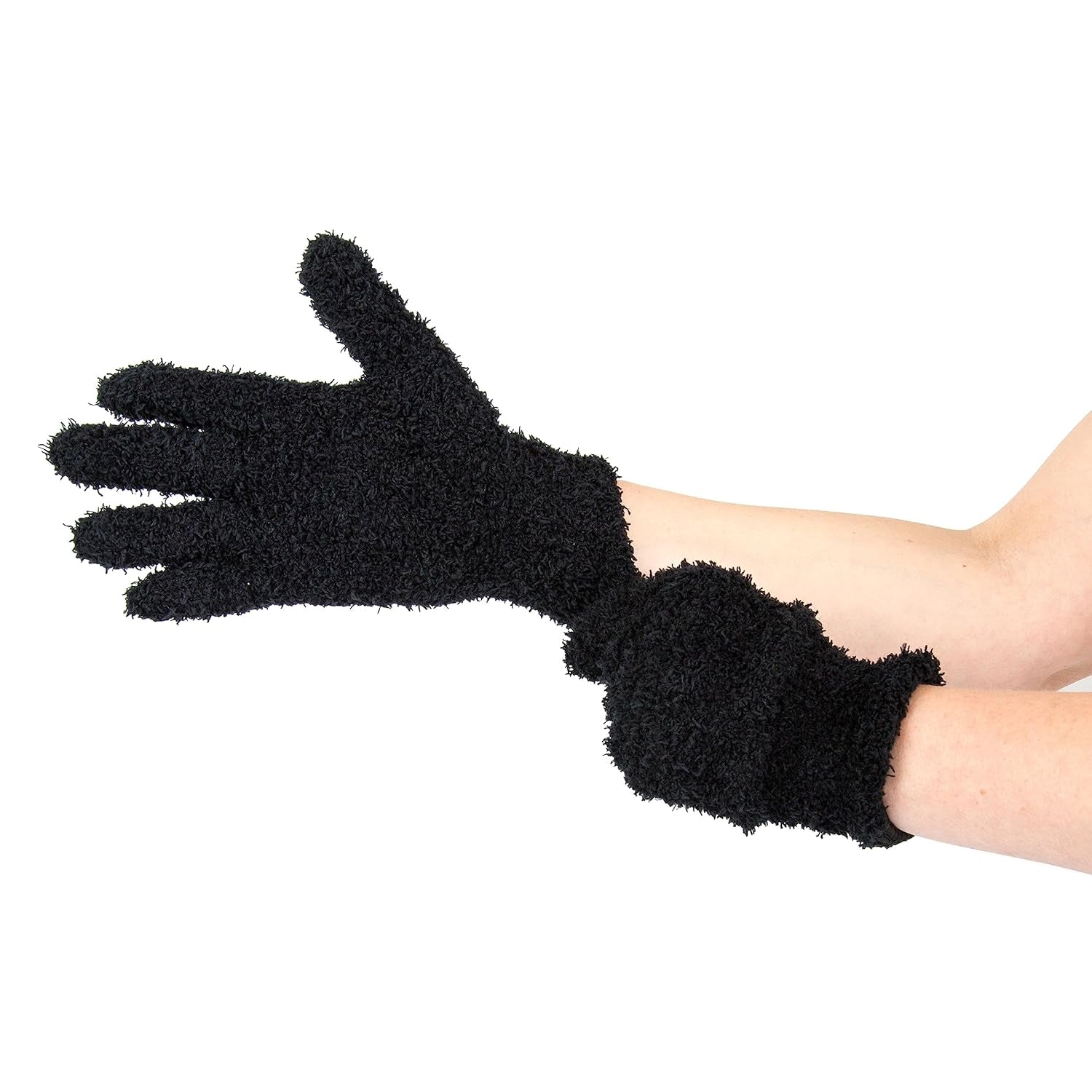 Microfiber Gloves - Black - Set of 2 - Reusable Gloves for Hair Coloring - Hair Dye Gloves - Color Melting Gloves - Bleach Blender Gloves