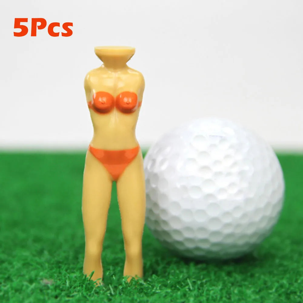 5Pc Funny Golf Tees Lady Bikini Girl Golf Tees,78 Mm Plastic Pin-Up Golf Tees,Home Golf Tees for Golf Training, Golf Accessories