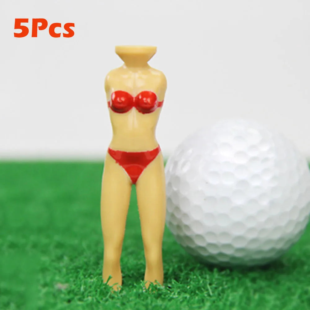 5Pc Funny Golf Tees Lady Bikini Girl Golf Tees,78 Mm Plastic Pin-Up Golf Tees,Home Golf Tees for Golf Training, Golf Accessories