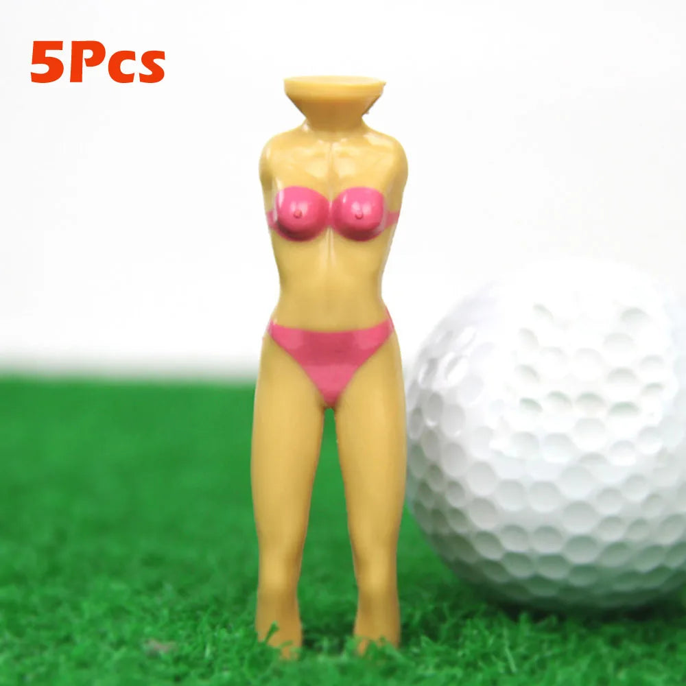 5Pc Funny Golf Tees Lady Bikini Girl Golf Tees,78 Mm Plastic Pin-Up Golf Tees,Home Golf Tees for Golf Training, Golf Accessories