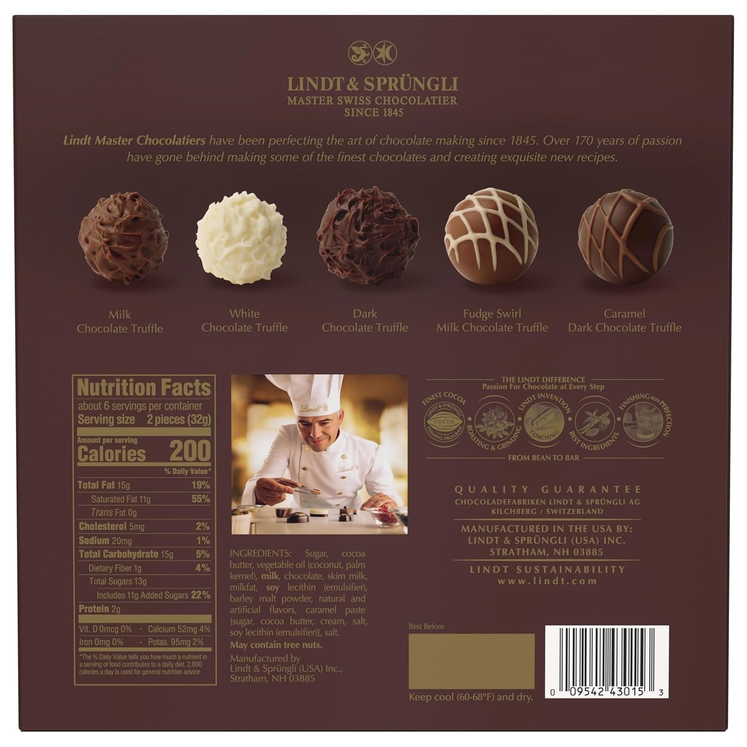 Gourmet Truffles Chocolate Candy Truffles Gift Box, Assorted Chocolate Candy Truffles, 6.8 Oz.