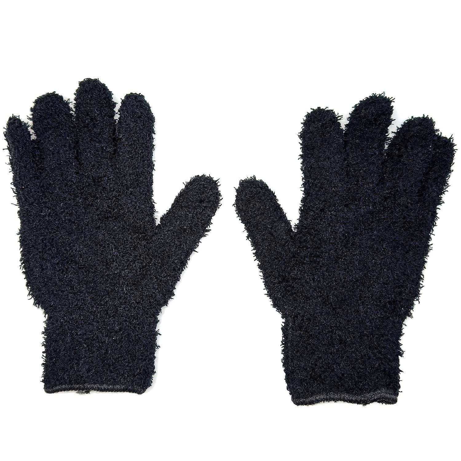 Microfiber Gloves - Black - Set of 2 - Reusable Gloves for Hair Coloring - Hair Dye Gloves - Color Melting Gloves - Bleach Blender Gloves