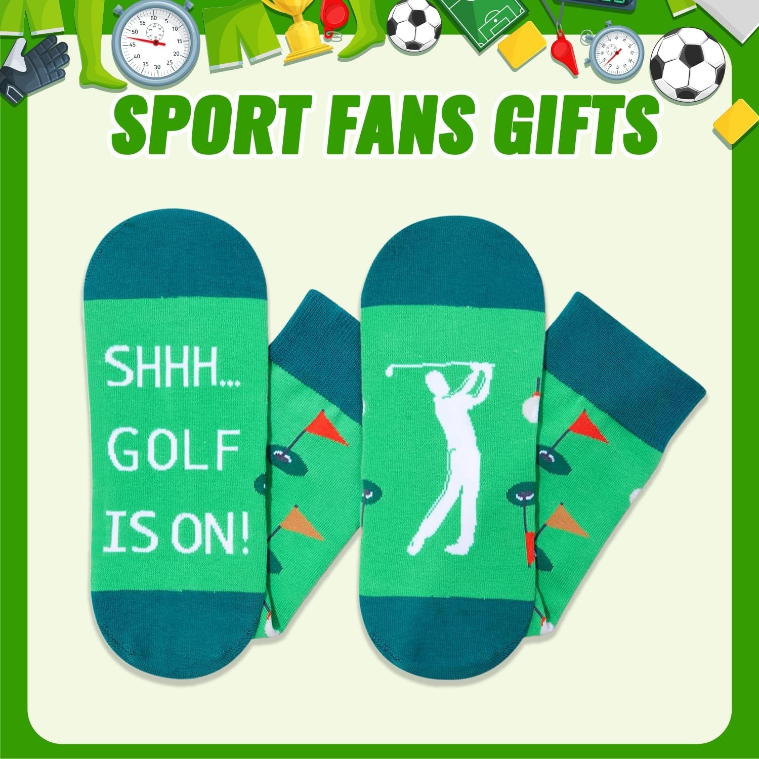 Sports Gifts for Men - Golf Football Race Car Gifts for Men, Football Golfing Car Racing Socks for Men