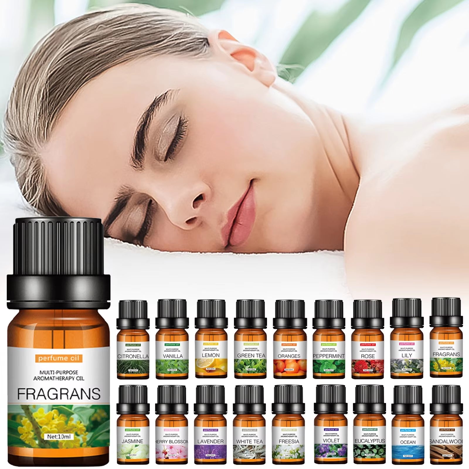 10Ml Water-Soluble Aromatherapy Oil, 19 Kinds of Scents, Cozy Home Atmosphere, Suitable for Humidifiers & Flameless Diffusers