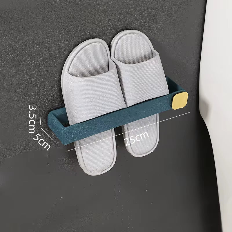 1Pc Bathroom Slippers Rack Wall Mounted Shoe Rack Space Saving Rack Bathroom Hanging Bathroom Slippers Rack Toilet Hook